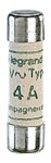 Legrand 012304 Zylindersicherung gG 4A 8,5x31,5 trägflink 400VAC 20kA ohne Kennm.