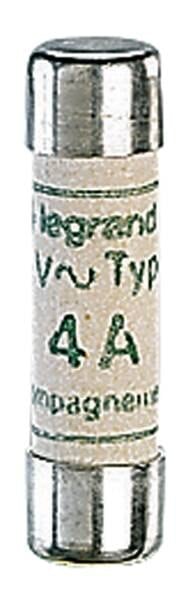 Legrand 012304 Zylindersicherung gG 4A 8,5x31,5 trägflink 400VAC 20kA ohne Kennm.