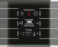 MDT Präsenztaster KNX Unterputz Glas schwarz Unterputz mit Display BE-GBZS.01S