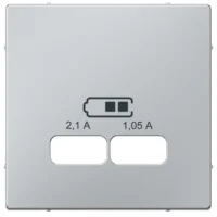 Merten Zentralplatte alu für USB Ladest.Einsatz MEG4367-0460