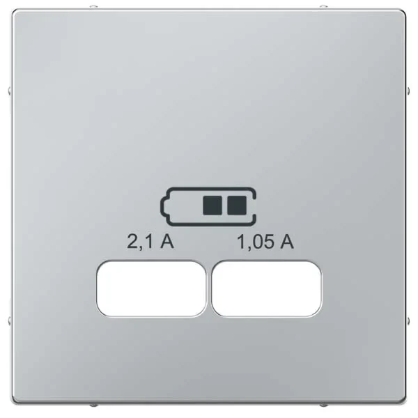 Merten Merten Zentralplatte alu für USB Ladest Einsatz MEG4367-0460
