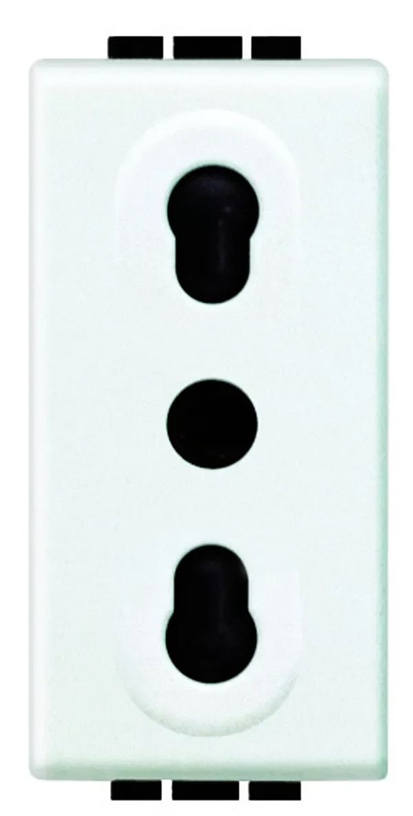 Legrand BTicino N4180 Steckdose ital. 19/26mm mit erhöht Berührungsschutz 1M Weiß