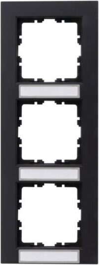Kopp 402715038 Abdeckrahmen HK07 3-fach senkrecht Inst Schriftfeld anthrazit
