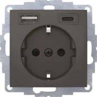 Berker Steckdose SCHUKO/USB anthrazit matt 48041606