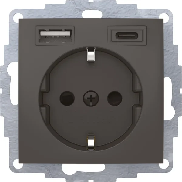 Berker Berker Steckdose SCHUKO/USB anthrazit matt 48041606
