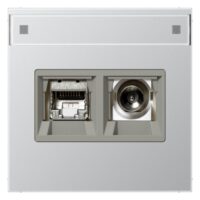 Jung MMDAL4521 Smart-TV-Anschlussdose 2-fach mit Schriftfeld LS Aluminium