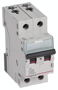 Legrand 404207 TX3 LS-Schalter C 25A 2-polig 10kA 400VAC 2TE