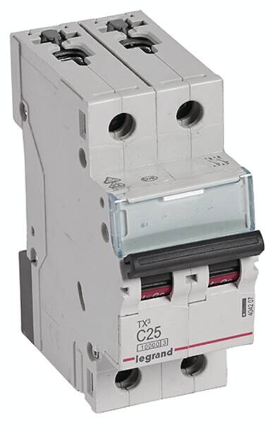 Legrand Legrand 404207 TX3 LS-Schalter C 25A 2-polig 10kA 400VAC 2TE