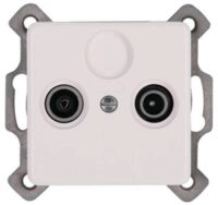 Kopp 917013087 Antennensteckdose 2-fach TV RF für Kabelfernsehen Milano weiß