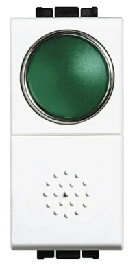 BTicino N4038V Taster 1-polig Schließer mit Leuchtsignal Grün Weiß