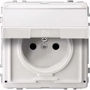Merten Merten Steckdose polar weiß Schuko stift Klappdeckel. MEG2612-7219