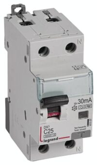 Legrand 411107 DX3 Fi/LS-Schalter C 25A 1P+N 6kA 30mA Typ F 230VAC 2TE