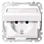 Mert MEG 2312-0319 SCHUKO-Steckdose BRS Klappdeckel.+Schriftf. StK polarweiß glänzendS.M
