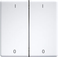 Eltako Doppelwippe lasergraviert für 55x55mm reinweiß/glänz DW-FT55-wg+IO