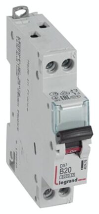 Legrand 407476 DX3 LS-Schalter B 20A 1-polig+N 6kA 230VAC 1TE