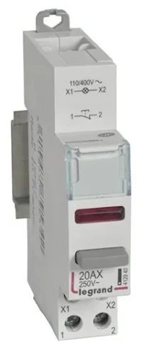 Bild vom Produkt: Legrand 412940 CX3 Taster 20A 1Ö+LED rot 110/400VAC AC-12 1TE