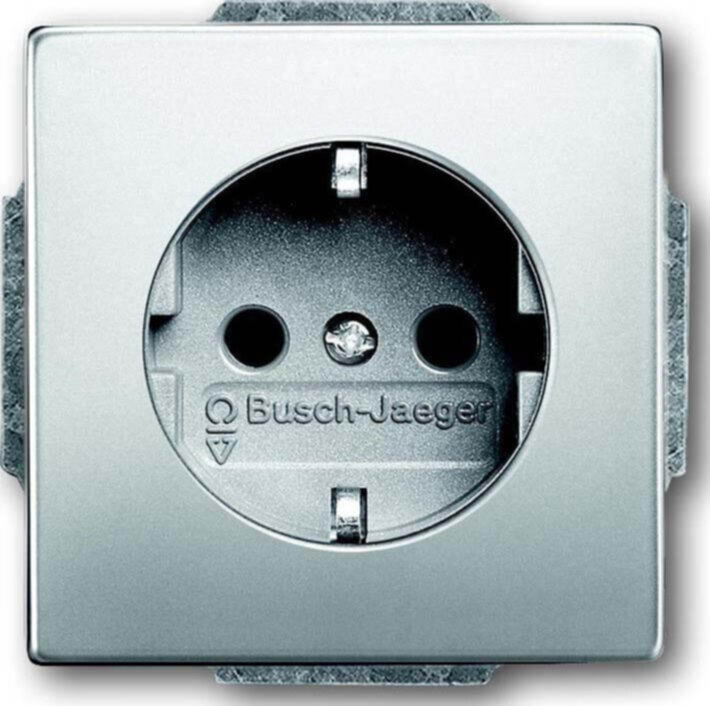 Busch-Jaeger Busch-Jaeger SCHUKO Steckdosen-Einsatz edelstahl 20 EUCRB-866