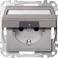 Merten SCHUKO-Steckdose alu Klappd.Schriftfeld MEG2312-0460
