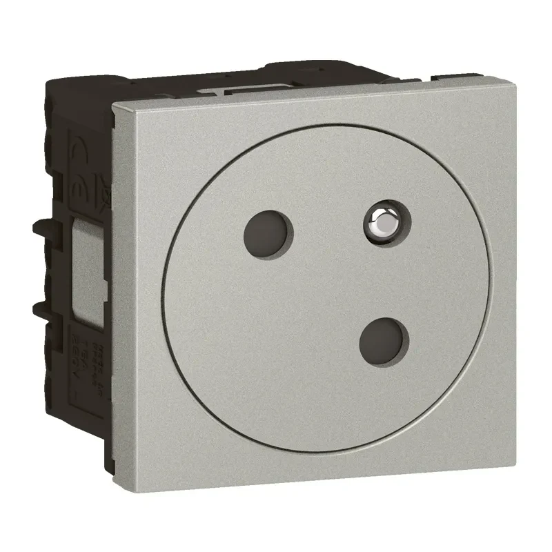 Legrand Legrand 079245L Link Steckdose 45° F/B Standard erhöht Berührungsschutz Aluminium