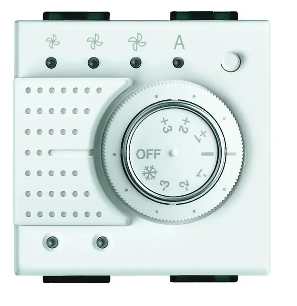 Legrand BTicino N4692FAN Raumthermostat für Fan-Coils 3-40°C Kontr.-LEDs Weiß