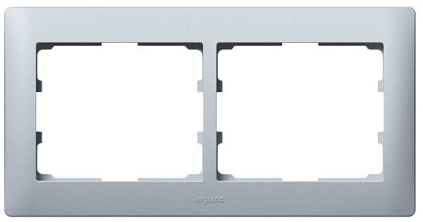 Legrand Legrand 771302 Rahmen 2-fach waagerecht Galea soft Aluminium