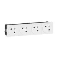 Legrand 077144L Link 4xSteckdose 45° F/B Standard erhöht Berührungsschutz Mosaic ultraweiß
