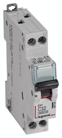 Legrand 407745 DX3 LS-Schalter C 32A 1-polig+N 6kA 230VAC 1TE