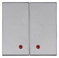 Kopp 862120122 HK07-Flächendoppelwippe m roter Linse Farbe:stahl