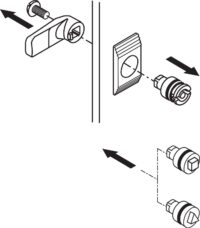 Schneider NSYTDBCRN Doppelbartschloss- einsatz 3mm (Standard) Material:Zamak.