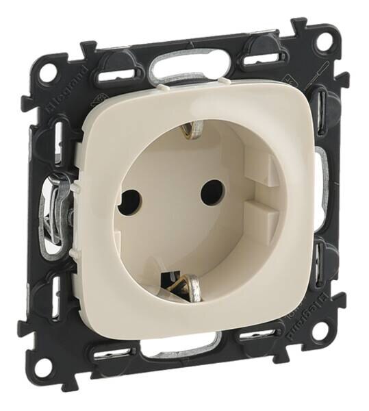 Legrand Legrand 754886 Schuko Steckdose mit erhöht Berührungsschutz Valena Allure mandelweiß
