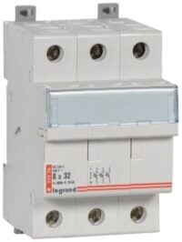 Legrand 005836 Sicherungstrenner 3polig für Zylindersich. 8,5x31,5mm 400VAC 20kA
