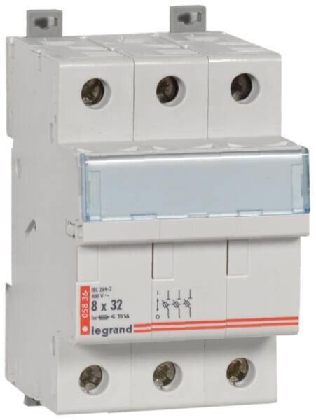Legrand Legrand 005836 Sicherungstrenner 3polig für Zylindersich. 8,5x31,5mm 400VAC 20kA