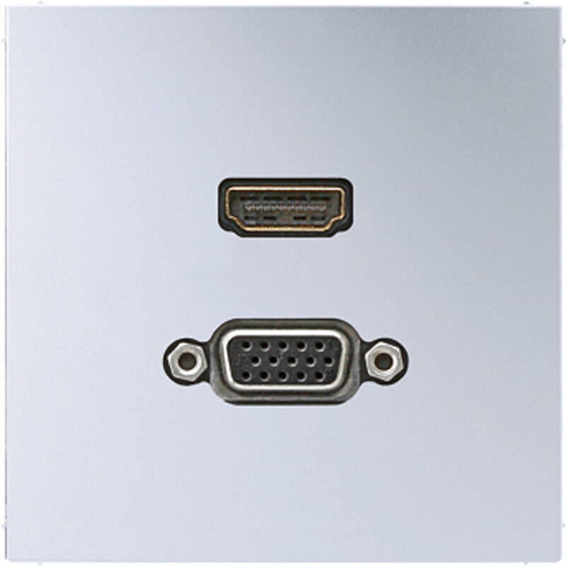 Jung Jung Multimedia-Anschluss alu HDMI/VGA mit Tragring MA AL 1173