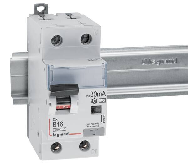 Legrand Legrand 410965 DX3 Fi/LS-Schalter B 16A 1P+N 6kA 30mA Typ A 230VAC 2TE