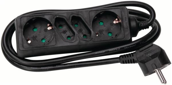 Kopp Kopp 125905011 Schuko-Steckdose 2+2-fach länglich schwarz