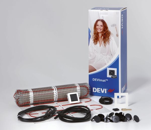 DEVI Dünnbettheizung 150W/qm 1050W 7qm 1Kaltl DEVImat 150 Dünnbett-Set Touch