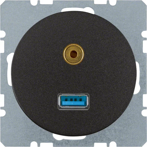 Berker Berker USB/3,5mm Audio Steckdose schwarz/glänzend 3315392045