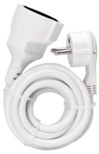 Kopp 143602080 Verläng.3m Flachstecker arktis-weiß 1,5qmm IP20 16A 250V mit KiSi
