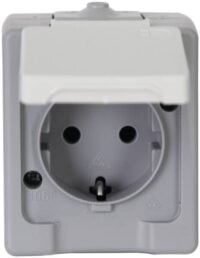 Kopp 100648007 Schutzkontakt-SteckdoseAP-FR 1-fach 2-polig16A 250V Std grau