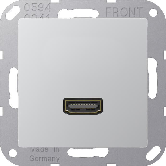 Jung Jung Multimedia-Anschluss alu HDMI mit Tragring MA A 1112 AL