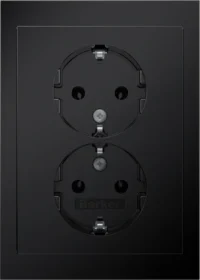 Berker Doppelsteckdose SCHUKO R.3 schwarz glänzend 47742245