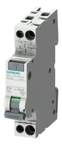 Bild vom Produkt: Siemens 5SV1316-6KK13 FI/LS kompakt 1p+N 6kA Typ A 30mA B 13A