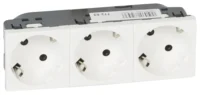 Legrand 278253L 3xSchuko Steckdose 45° erhöht Berührungsschutz Mosaic ultraweiß