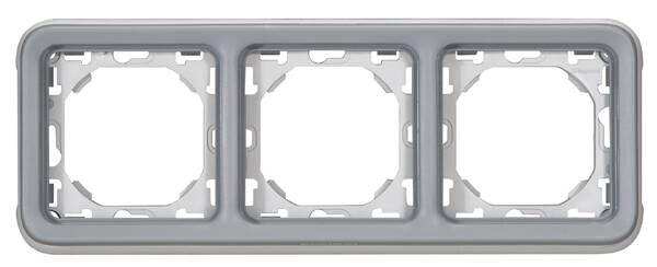 Legrand Legrand 069687 Abdeckrahmen 3-fach waagerecht FR-Aufputz Plexo55 grau