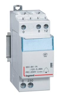 Legrand 413091 Klingeltrafo 0,66/1A 8VA prim.230VAC sek.12/8VAC Strom 2TE