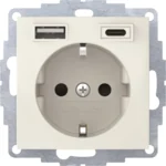 Berker Steckdose SCHUKO/USB weiß glänzend 48048982