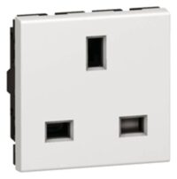 Legrand 077505 Steckdose britischer Standard mit erhöht Berührungsschutz Mosaic weiß