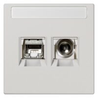 Jung MMDLS4521LG Smart-TV-Anschlussdose 2-fach mit Schriftfeld Thermoplast LS lichtgra