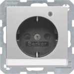 Berker SCHUKO-Steckdose aluminium samt mit Kontroll-LED 41106084