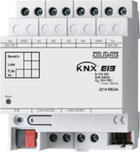 Jung KNX Analogeingang 4-fach Reiheneinbaugerät Gehäuse 4TE 2214 Reiheneinbaugerät A